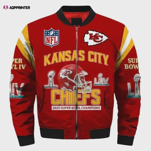 Kansas City Chiefs Logo & Xmas Iconic Pattern Bomber Jacket- Red