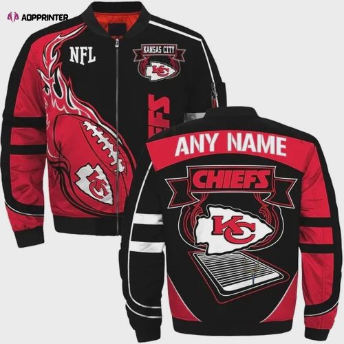 Kansas City Chiefs Four Times Champions Design Bomber Jacket SFAT V22