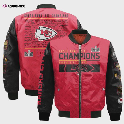 Kansas City Chiefs National Football League 2024 Champions Bomber Jacket V20