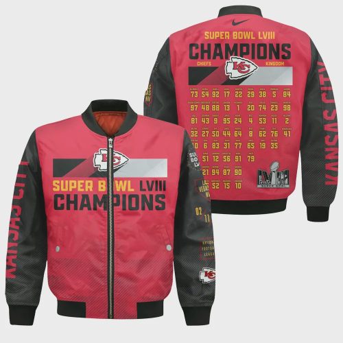 Kansas City Chiefs National Football League 2024 Champions Bomber Jacket V20