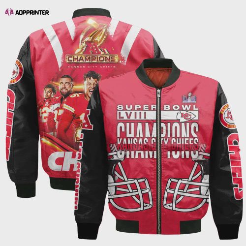 Kansas City Chiefs Champions LVIII Design Bomber Jacket SFAT V20