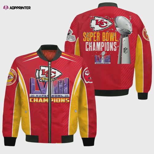 Kansas City Chiefs Player Running Pattern Bomber Jacket – Red