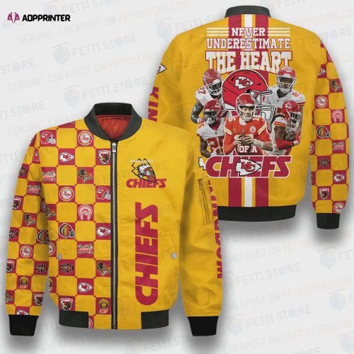 Kansas City Chiefs Player Running Pattern Bomber Jacket – Red