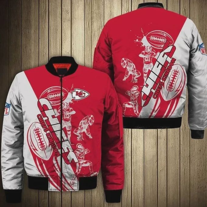 Kansas City Chiefs Players Pattern Bomber Jacket – Red