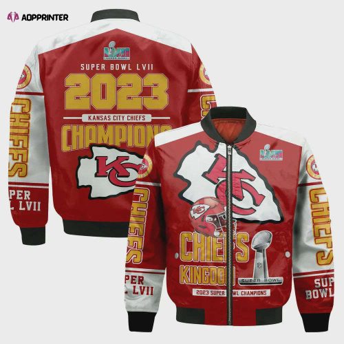 Kansas City Chiefs Snow Falling Pattern Bomber Jacket- Red