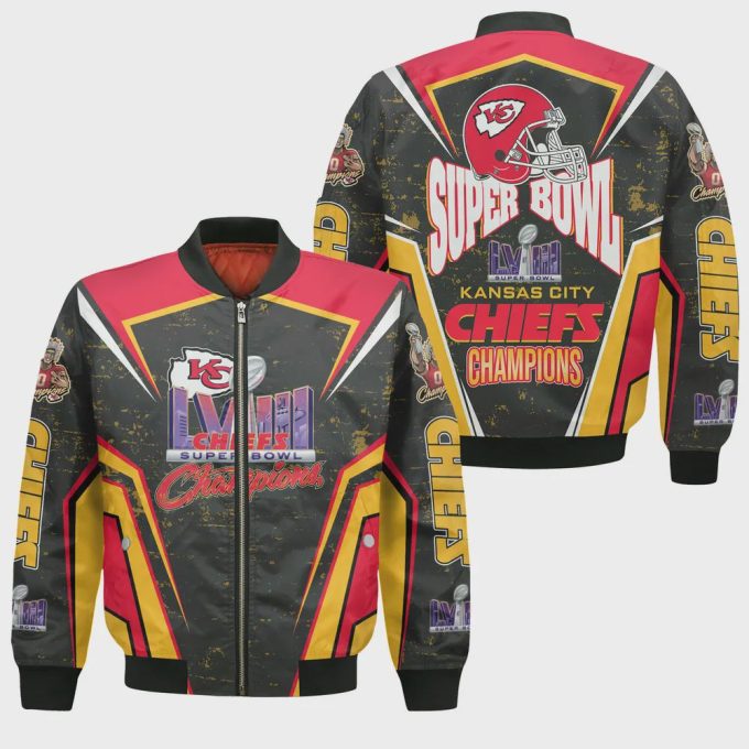 Kansas City Chiefs Super Bowl Champions Design Bomber Jacket SFAT V14