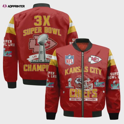 Kansas City Chiefs – Super Bowl Championship 2023 Unisex 3D Bomber Jacket V1