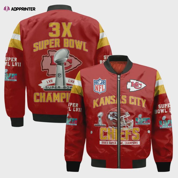 Kansas City Chiefs – Super Bowl Championship 2023 Unisex 3D Bomber Jacket V2