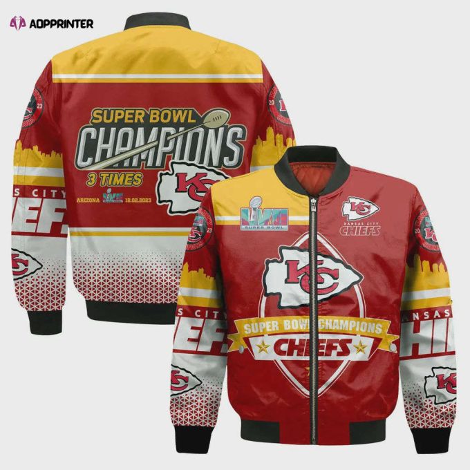 Kansas City Chiefs – Super Bowl Championship 2023 Unisex 3D Bomber Jacket V7