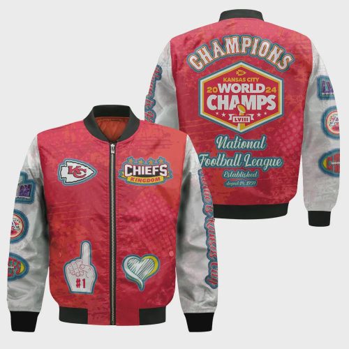 Kansas City Chiefs Super Bowl LVIII Champions Design Bomber Jacket SFAT V15