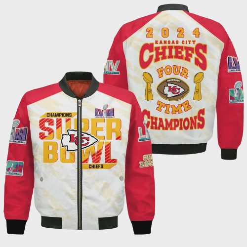 Kansas City Chiefs Super Bowl LVIII Design Bomber Jacket SFAT V9