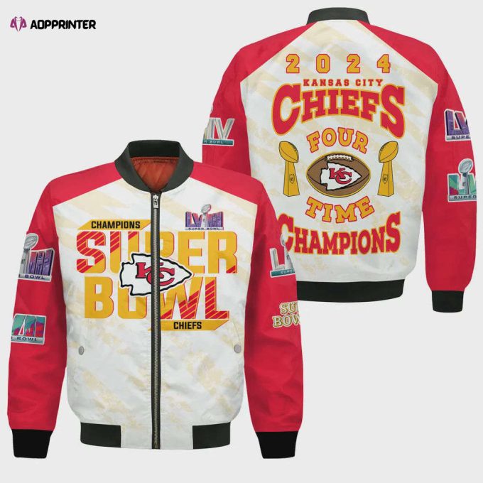 Kansas City Chiefs Super Bowl LVIII Design Bomber Jacket SFAT V9