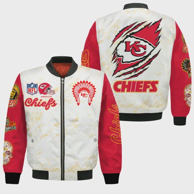 Kansas City Chiefs Team Logo NFL 2024 Design Bomber Jacket SFAT V24