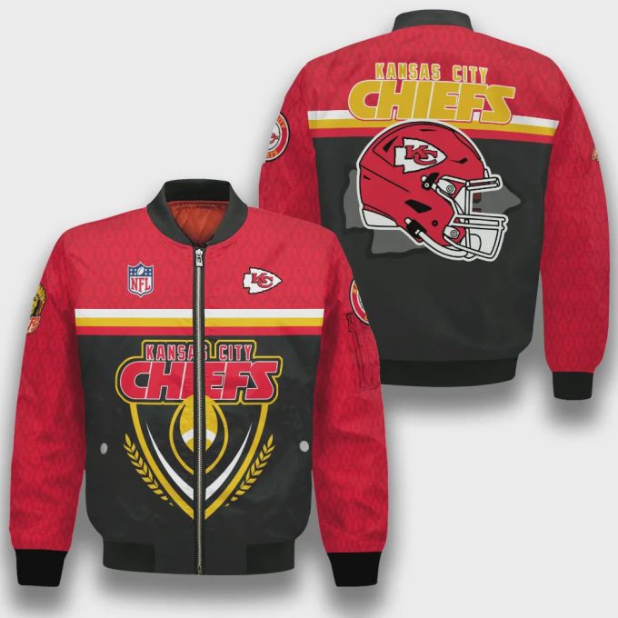 Kansas City Chiefs Traditional Football Pattern Bomber Jacket