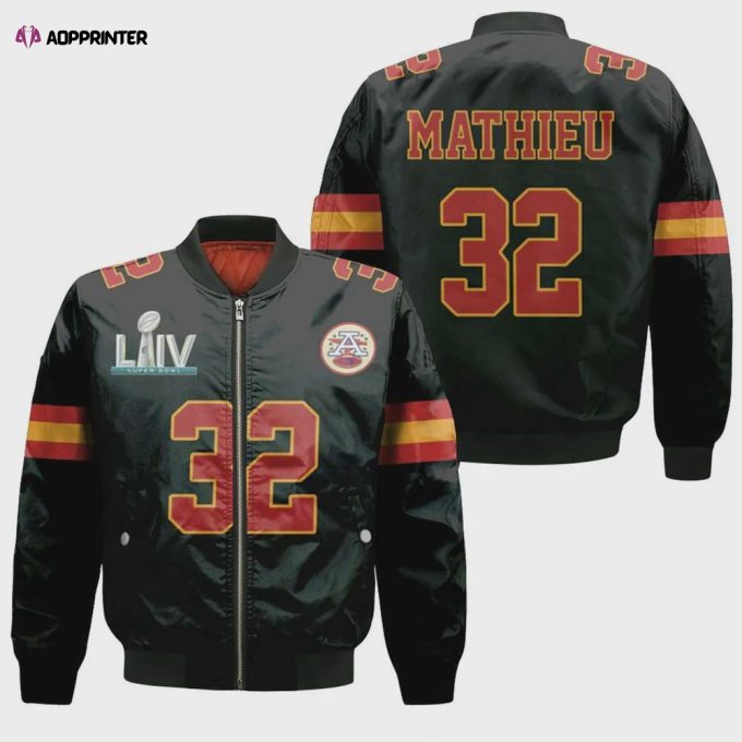 Kansas City Chiefs Tyrann Mathieu Logo Pattern Bomber Jacket – Black