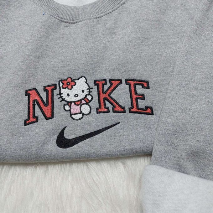 Kitty Nike Embroidered Shirt & Sweatshirt: Custom Cute Gifts for Family