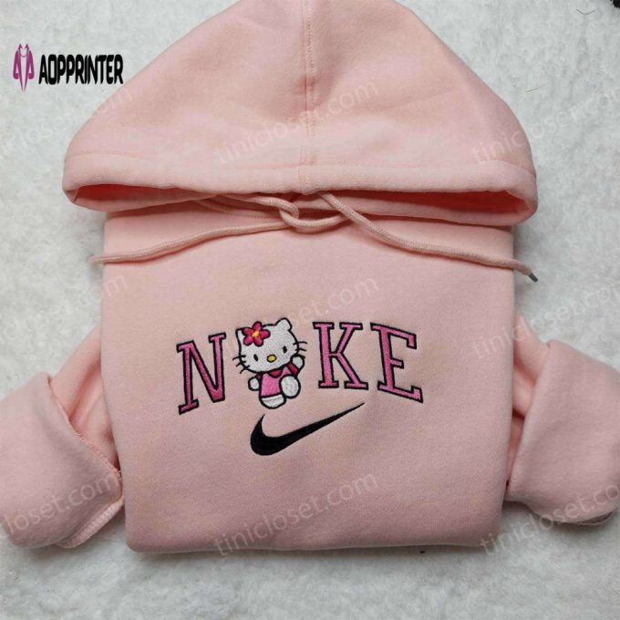 Kitty Nike Embroidered Shirt & Sweatshirt: Custom Cute Gifts for Family