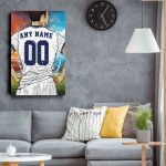 LA Galaxy Jersey Soccer Personalized Jersey Custom Name and Number Canvas Wall Art Home Decor Framed Poster Man Cave Gift