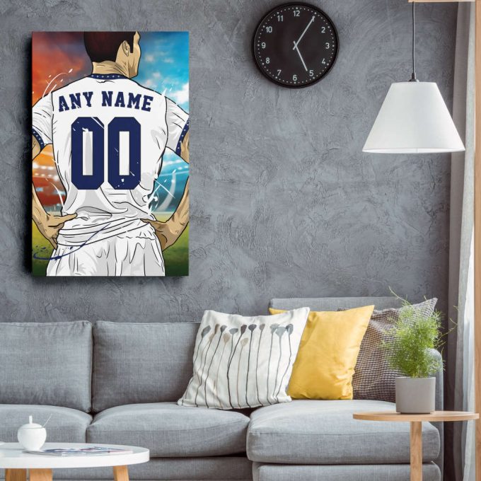 LA Galaxy Jersey Soccer Personalized Jersey Custom Name and Number Canvas Wall Art Home Decor Framed Poster Man Cave Gift