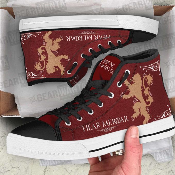 Lannister Game Of Thrones High Top Canvas Shoes Custom For Fans