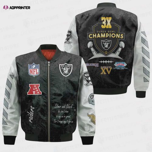 Las Vegas Raiders – National Football League 2023 Unisex AOP Bomber Jacket V2