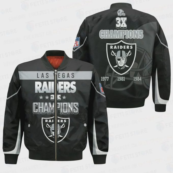 Las Vegas Raiders 3X Super Bowl Champions Unisex Bomber Jacket