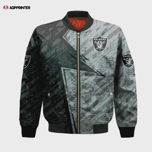 Las Vegas Raiders Bomber Jacket 3D Printed Abstract Pattern Sport