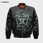 Las Vegas Raiders Bomber Jacket 3D Printed Camouflage Vintage