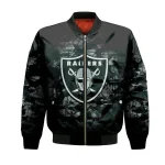 Las Vegas Raiders Bomber Jacket 3D Printed Camouflage Vintage