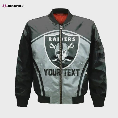 Las Vegas Raiders Bomber Jacket 3D Printed Curve Style Custom Text And Number