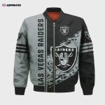 Las Vegas Raiders Bomber Jacket 3D Printed Logo Pattern In Team Colours