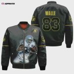 Las Vegas Raiders Darren Waller Pattern Bomber Jacket – Black