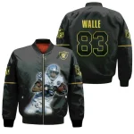 Las Vegas Raiders Darren Waller Pattern Bomber Jacket – Black