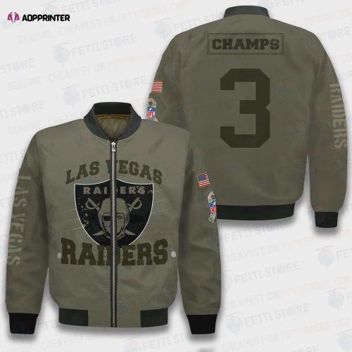 Las Vegas Raiders 3X Champions Design Bomber Jacket V1