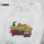 Spooktacular Little Green Aliens Halloween Embroidered Shirt – Best Family Halloween Gift