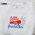 Little Miss Firecracker Embroidered Shirt: Best Patriotic Shirts for National Day Gifts