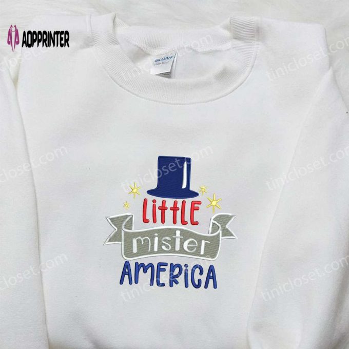 Little Mister America Embroidered Shirt: Best Patriotic Shirts for National Day Gifts