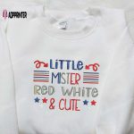 Little Mister Red White And Cute Embroidered Shirt – Best Patriotic Shirts & National Day Gifts