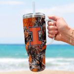 Llinois Fighting Illini NCAA Hunting Personalized Stanley Tumbler 40oz Gift for Fans