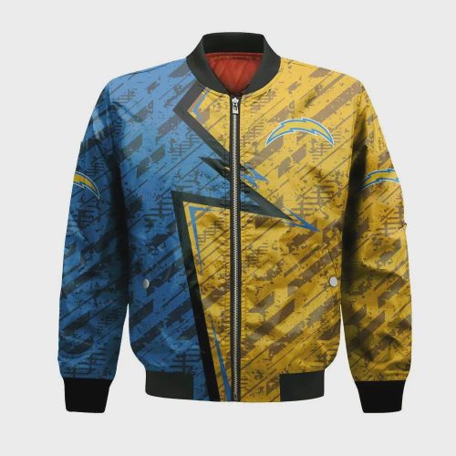 Los Angeles Chargers Bomber Jacket 3D Printed Abstract Pattern Sport