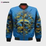 Los Angeles Chargers Bomber Jacket 3D Printed Camouflage Vintage