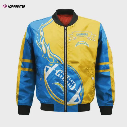 Los Angeles Chargers Bomber Jacket 3D Printed Grunge Polynesian Tattoo