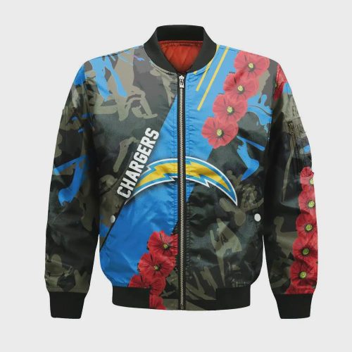 Los Angeles Chargers Bomber Jacket 3D Printed Sport Style Keep Go on