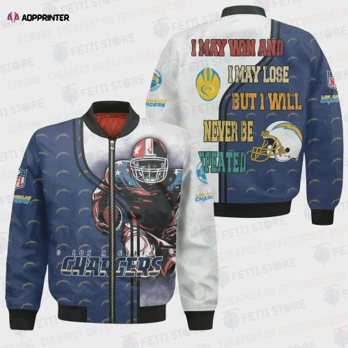 Los Angeles Chargers Bomber Jacket 3D Printed Curve Style Custom Text And Number