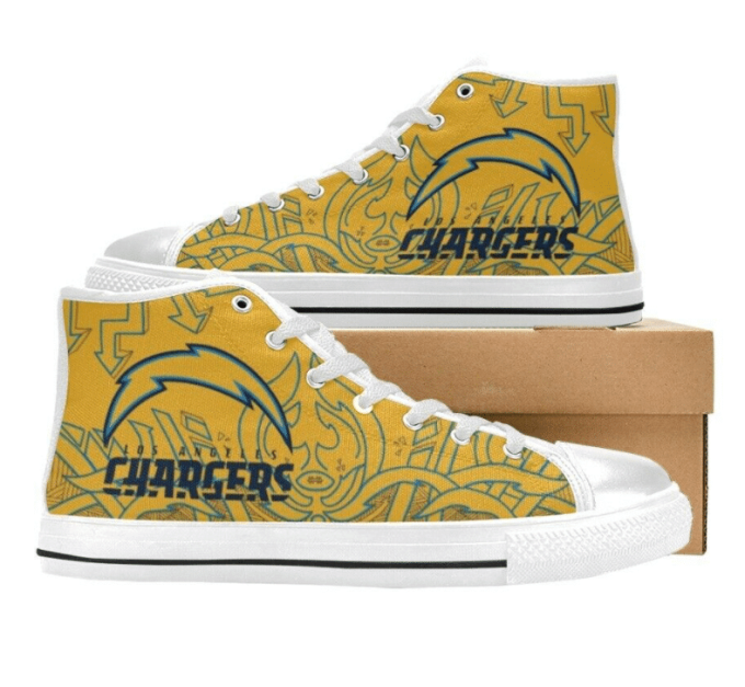 Los Angeles Chargers NFL Football Custom Canvas High Top Shoes