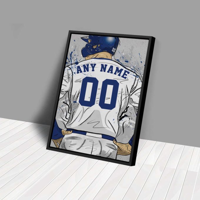 Los Angeles Dodgers Jersey MLB Personalized Jersey Custom Name and Number Canvas Wall Art Home Decor Framed Poster Man Cave Gift