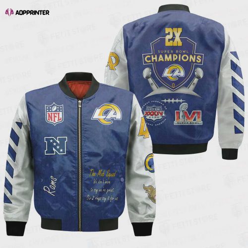 Los Angeles Rams 2X Champions Design Bomber Jacket SFAT V3