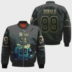 Los Angeles Rams Aaron Donald Pattern Bomber Jacket – Black