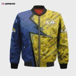 Los Angeles Rams Bomber Jacket 3D Printed Abstract Pattern Sport