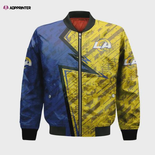 Los Angeles Rams Bomber Jacket 3D Printed Abstract Pattern Sport